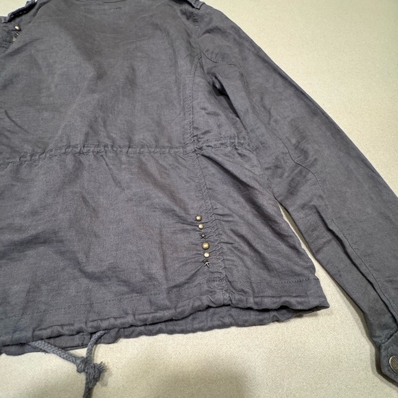 Vintage Free People Gray Utility Jacket with Stand-Up Collar - Picture 7 of 9